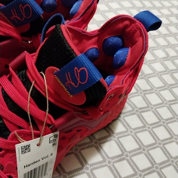 Adidas James Harden Vol. 6 Vivid Red Monogram LasVegas Size8#vegas#backtoschool - Picture 9 of 11